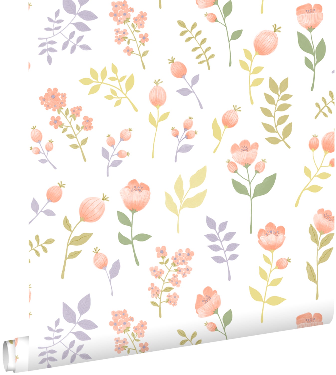 Tapeta kwiaty w pastelowych kolorach - 50 x 900 cm - ESTAHOME