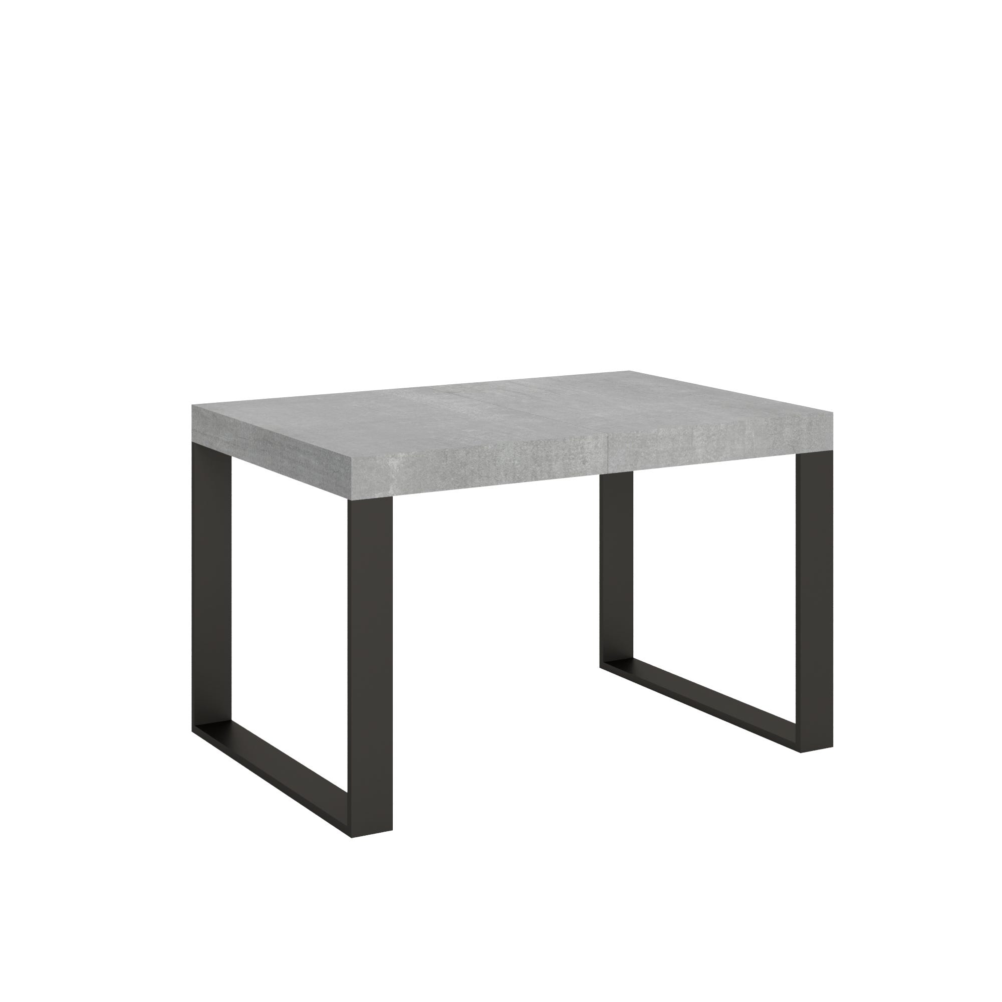 Table extensible 90x140/244 cm Tecno Cemento structure Anthracite ...