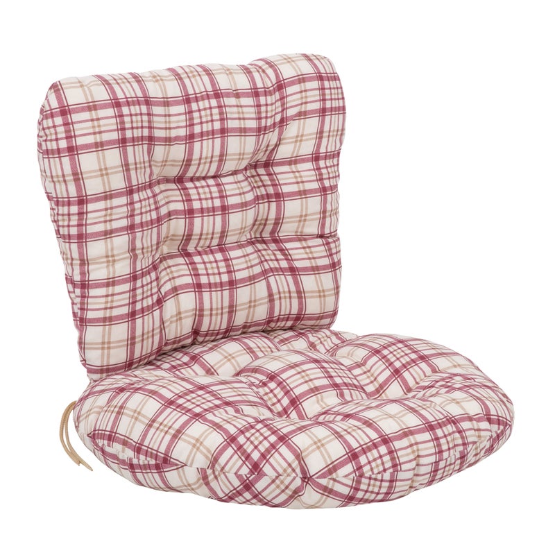 Poduszki na fotel 55 cm Marocco czerwony/beżowy kratka PATIO