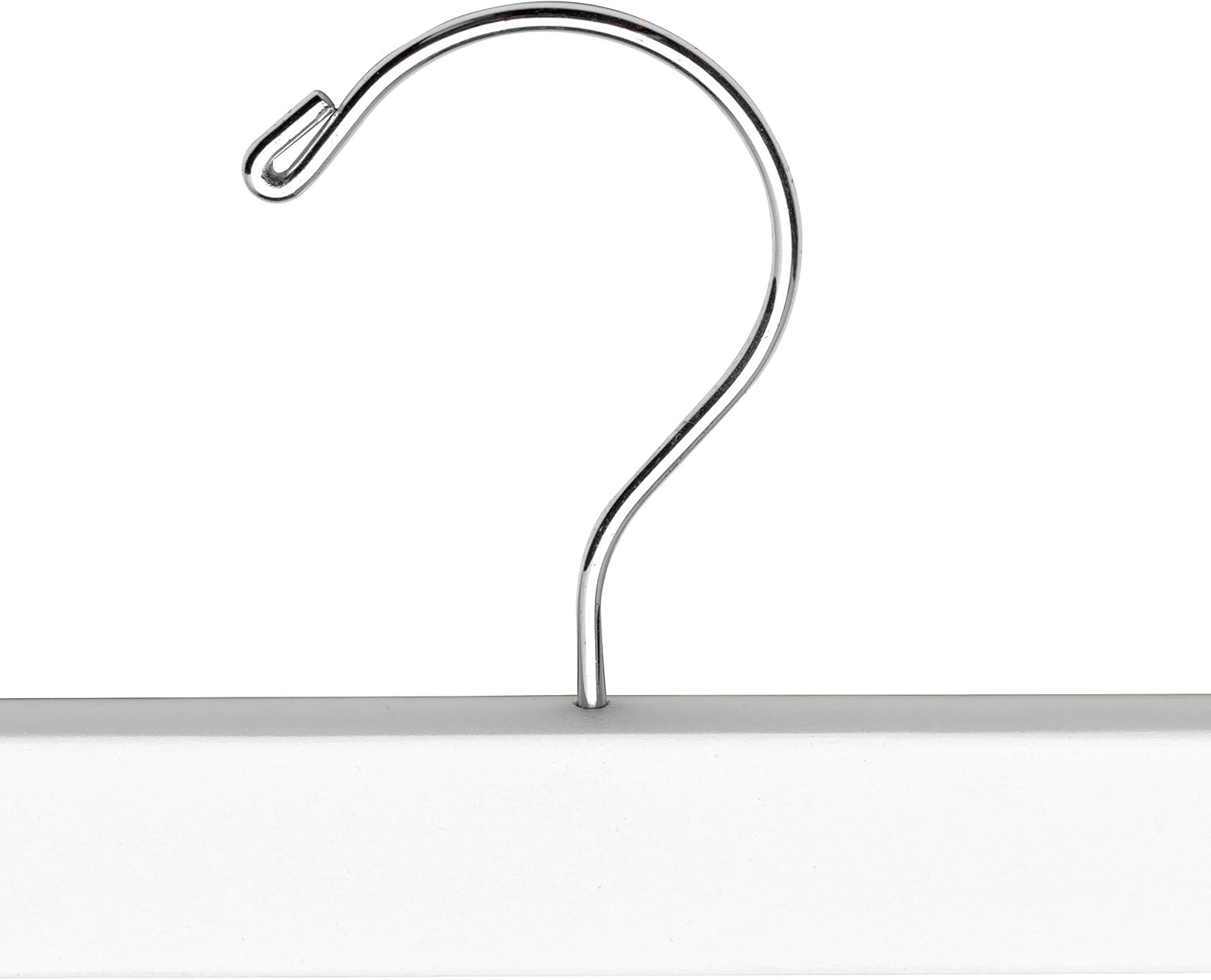 Cintre en bois massif pour jupes, pantalons et jeans, couleur naturelle, avec pinces réglables et crochet pivotant (24 unités, blanc) - 5