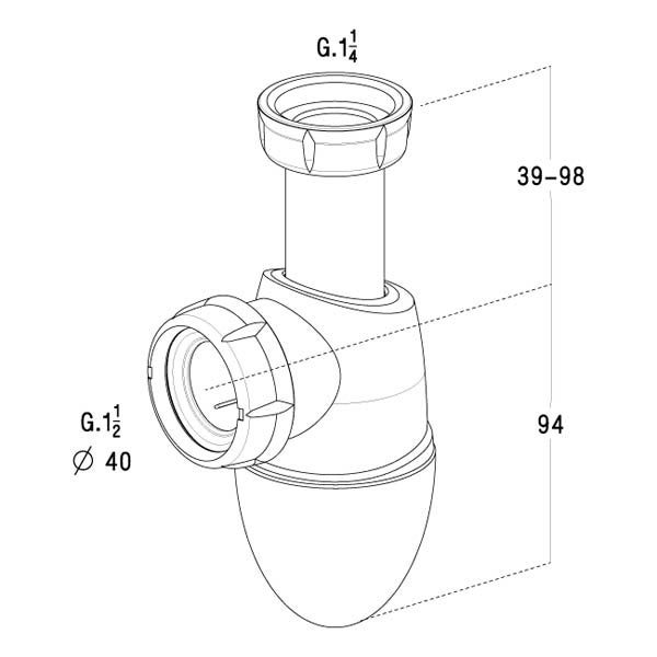 NICOLL Siphon lavabo bi-matière Ø32/40 - 2