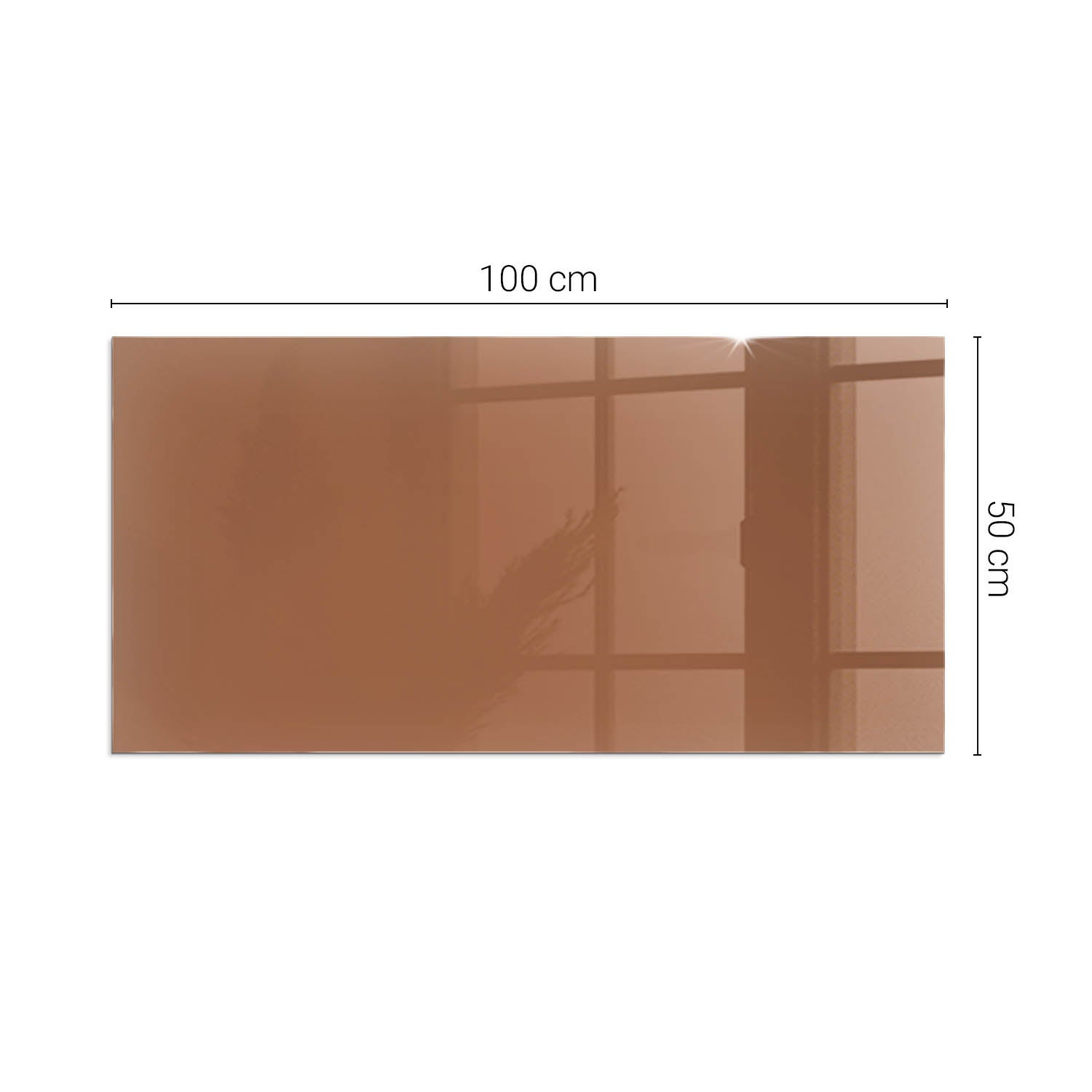 Prostokątna płyta szklana ochronna pod piecyk, kominek - 100x50 cm - Kolor Brązowy - TULUP - 2