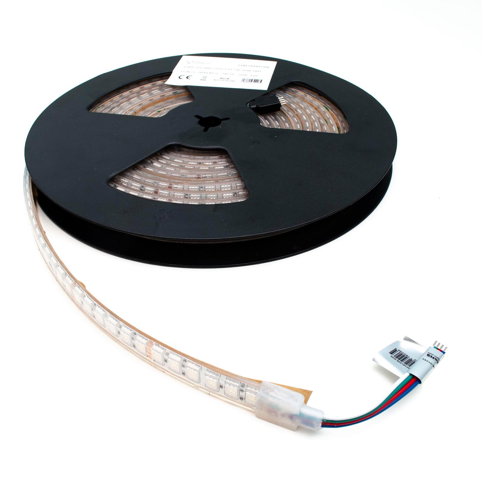 Bande LED RGB étanche 12V - 5m Avec Transformateur Et Télécommande 44 Touches, IP65, Intérieur/extérieur