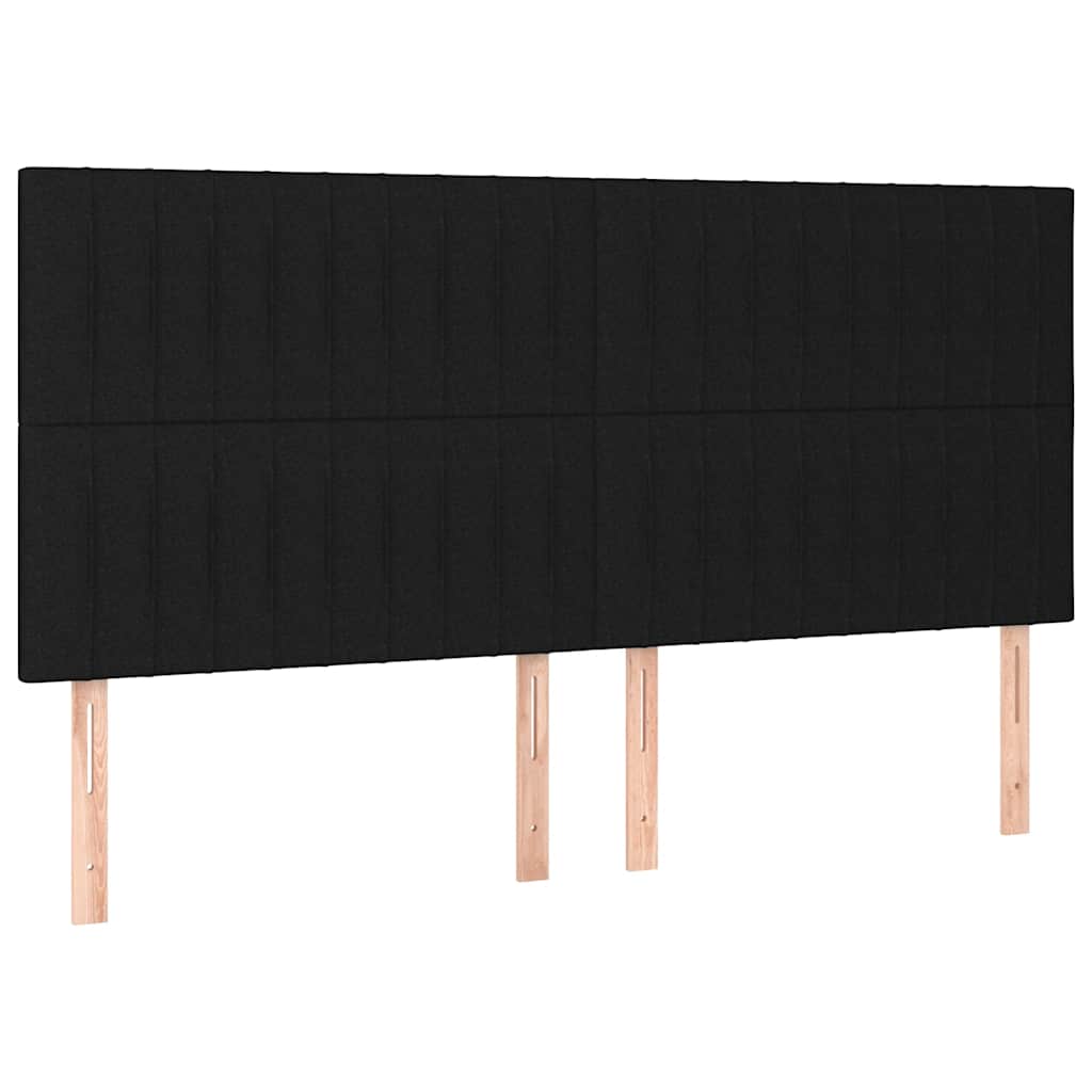 Cadre de lit sans matelas noir 200 x 200 cm tissu - 8