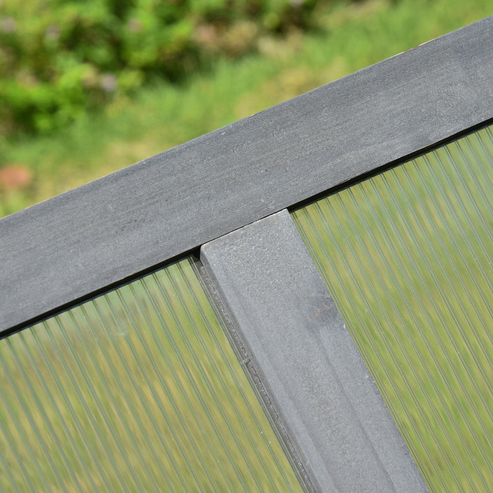 Châssis froid bois mini serre 100x65x40 cm bâche protection UV bac surélevé gris jardin extérieur - 8