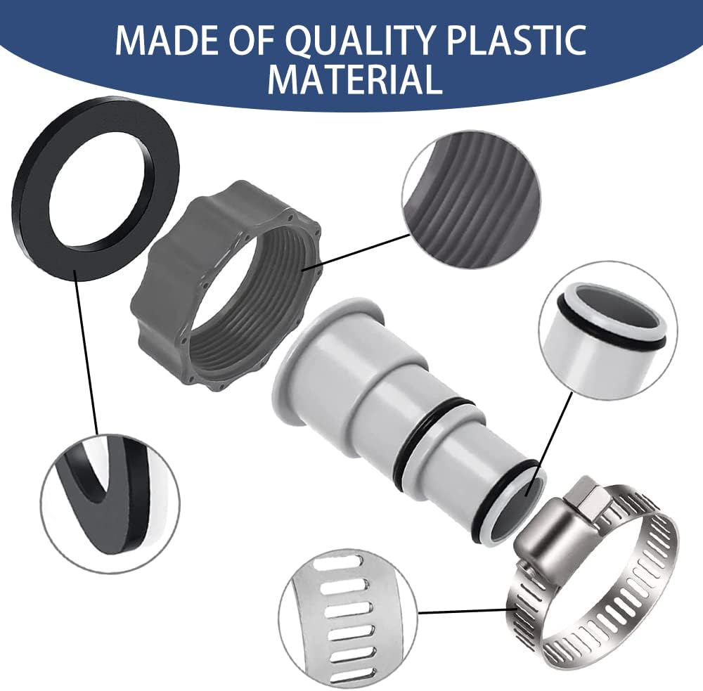4 pièces, adaptateur de piscine Intex type A et B, adaptateur de tuyau de pompe, raccord de tuyau de piscine de 32 mm et 38 mm de diamètre - 3