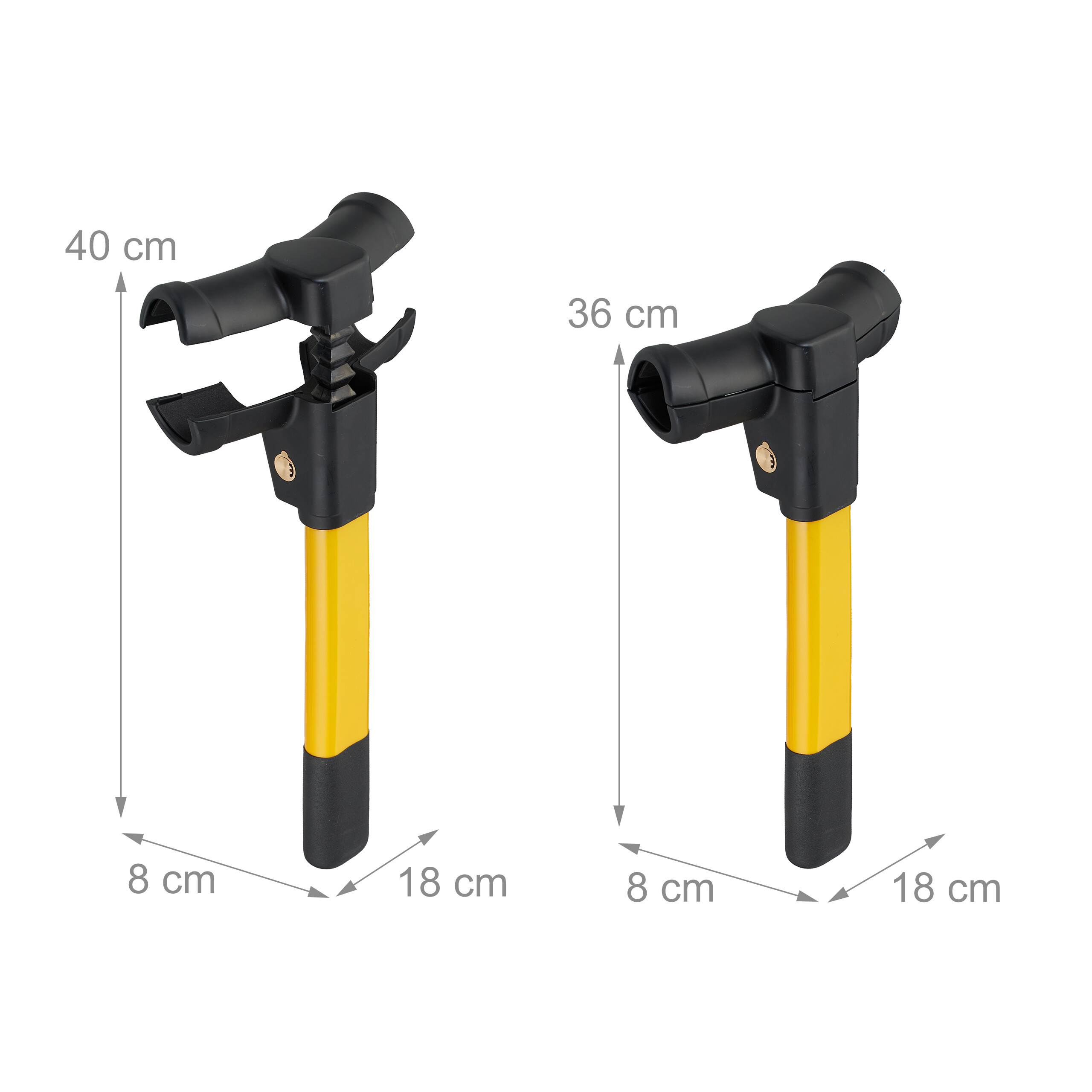 Antivol de volant pour voiture, verrou réglable, protection contre le vol, universel, acier, jaune/noir, Relaxdays - 4