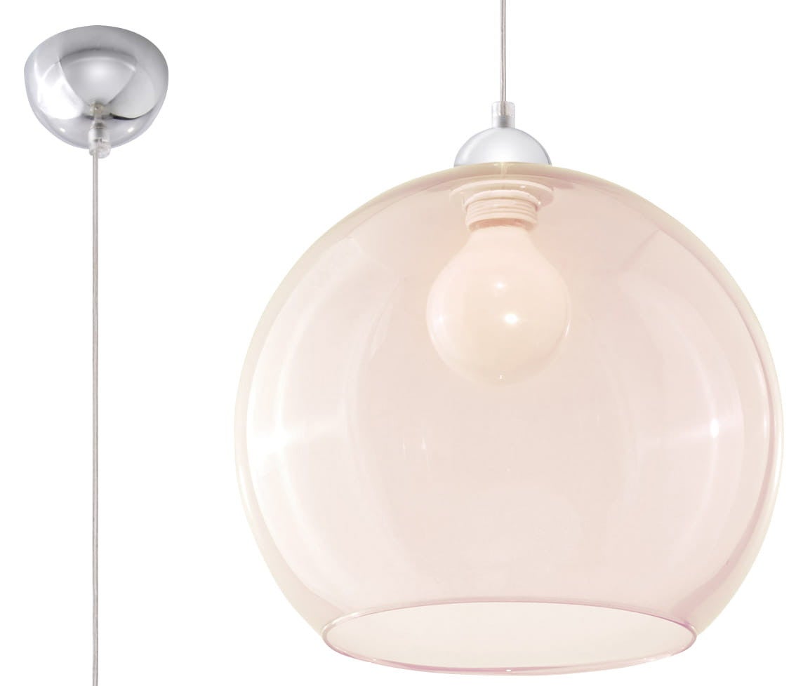 Lampa sufitowa wisząca Ball chromowana 1xE27x60W wym: 80 x 30 x 30 cm szkło Sollux Lighting