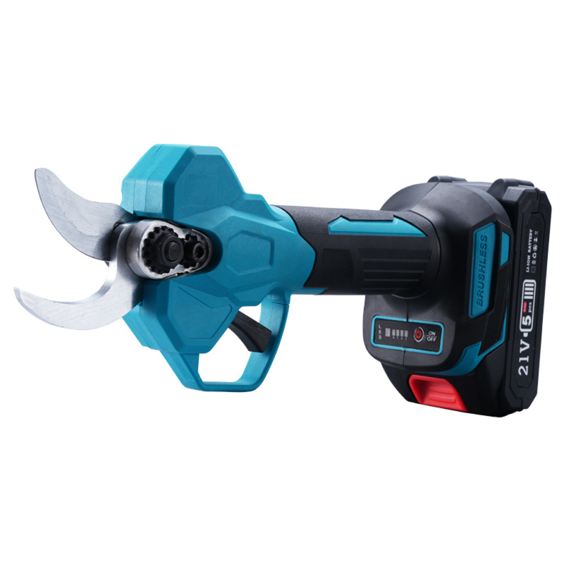 Sécateur portable au lithium-ion 21 V, diamètre de coupe maximal des branches de 30 mm, emballé dans une boîte en plastique bleue. - 4