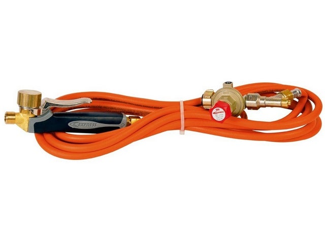 Kit manche à gâchette bimatière + tuyau 4,75 m + détendeur 2 à 4 bar Guilbert Express