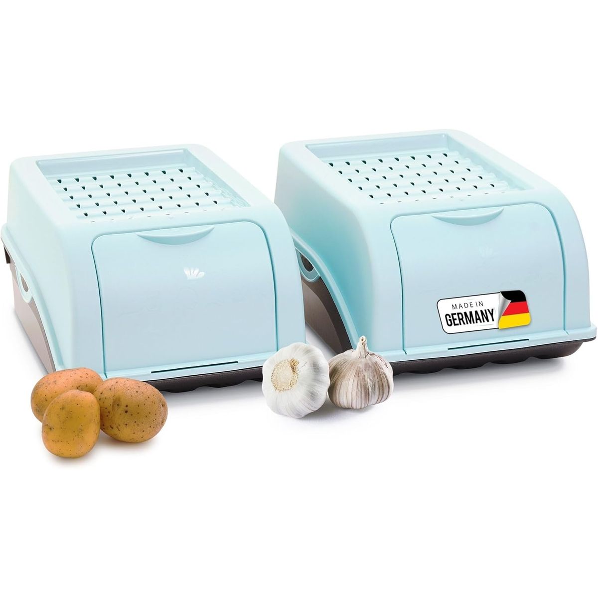 Boîtes rangement pommes de terre 2 x 3,5 L turquoise | Leroy Merlin