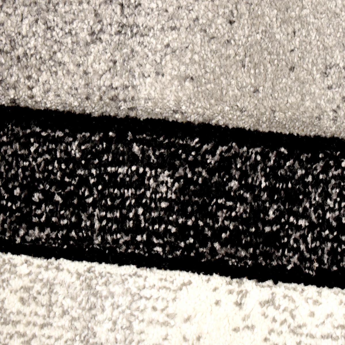 tapis salon 160x230 tissé gris rectangle motif géométrique LYN8 GEOME - 4