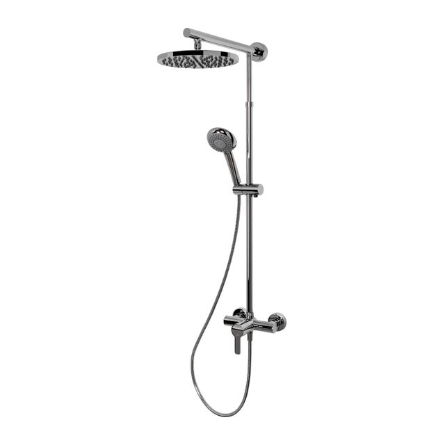 Schulte colonne de douche avec mitigeur, 42x92 cm, douchette à main ronde, aspect chromé, pommeau rond orientable