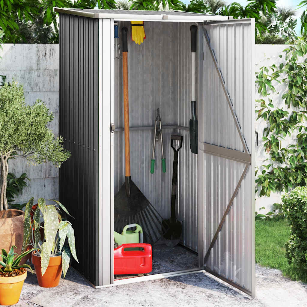 Abris de Jardin anthracite 118,5x97x209,5 cm acier galvanisé anti-rouille, grande capacité verrouillable, jardin & terrasse, pour particuliers - 2