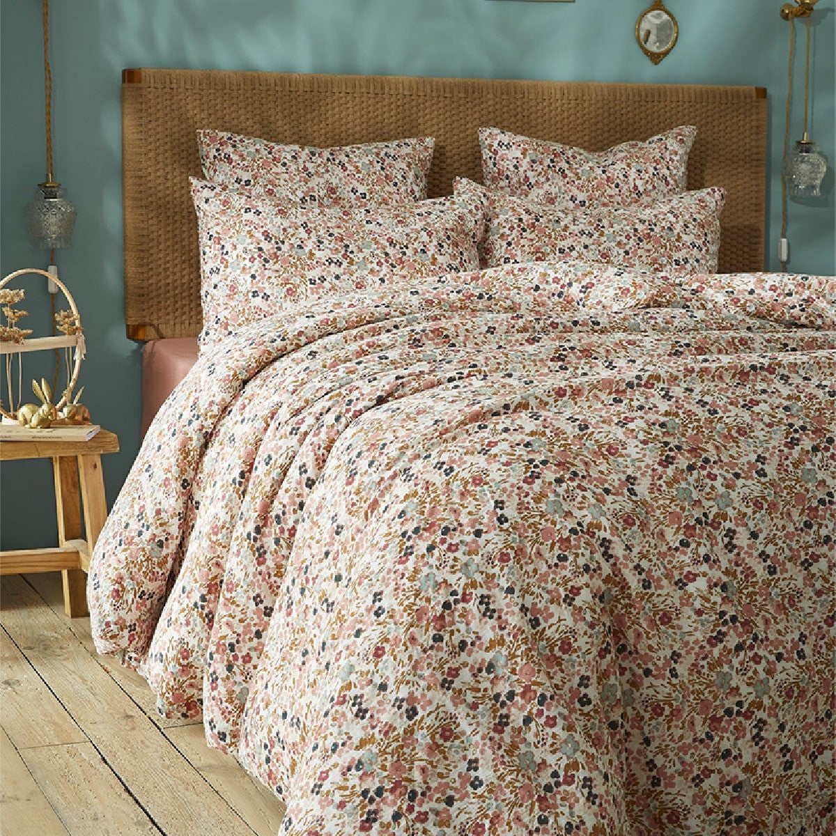 ISIS - Housse de Couette 240x220cm Gaze de Coton Motif Liberty - 2