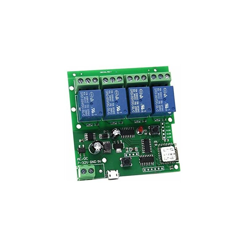 4-kanałowy moduł przekaźnika bezpieczeństwa WIFI Momentary Inching, automatyczny kontroler bramy garażowej WiFi DIY (5-32 V)