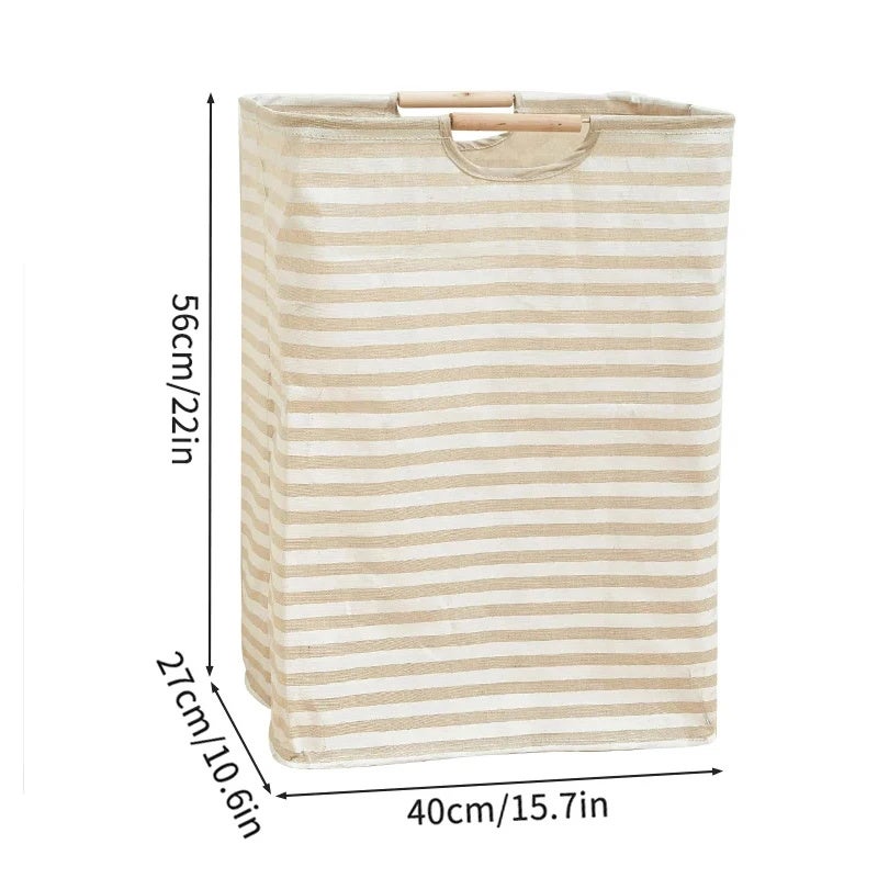 Bac de rangement pour vêtements sales en coton et lin, panier à linge pliable pour vêtements et jouets d'enfants, 40 x 27 x 56 cm - 2