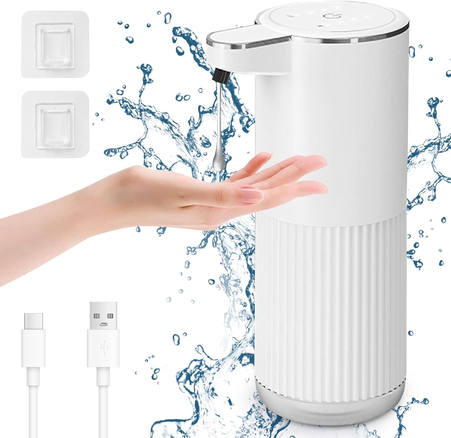 Automatyczny dozownik mydła w płynie, 360 ml, elektryczny, montowany na ścianie, odpowiedni do kuchni i łazienki, biały
