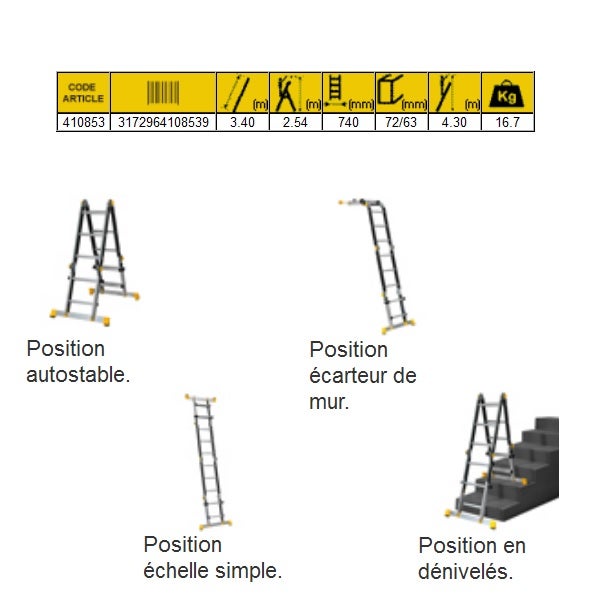 Centaure - Echelle Articulée Télescopique - Opti+ Pro - 2