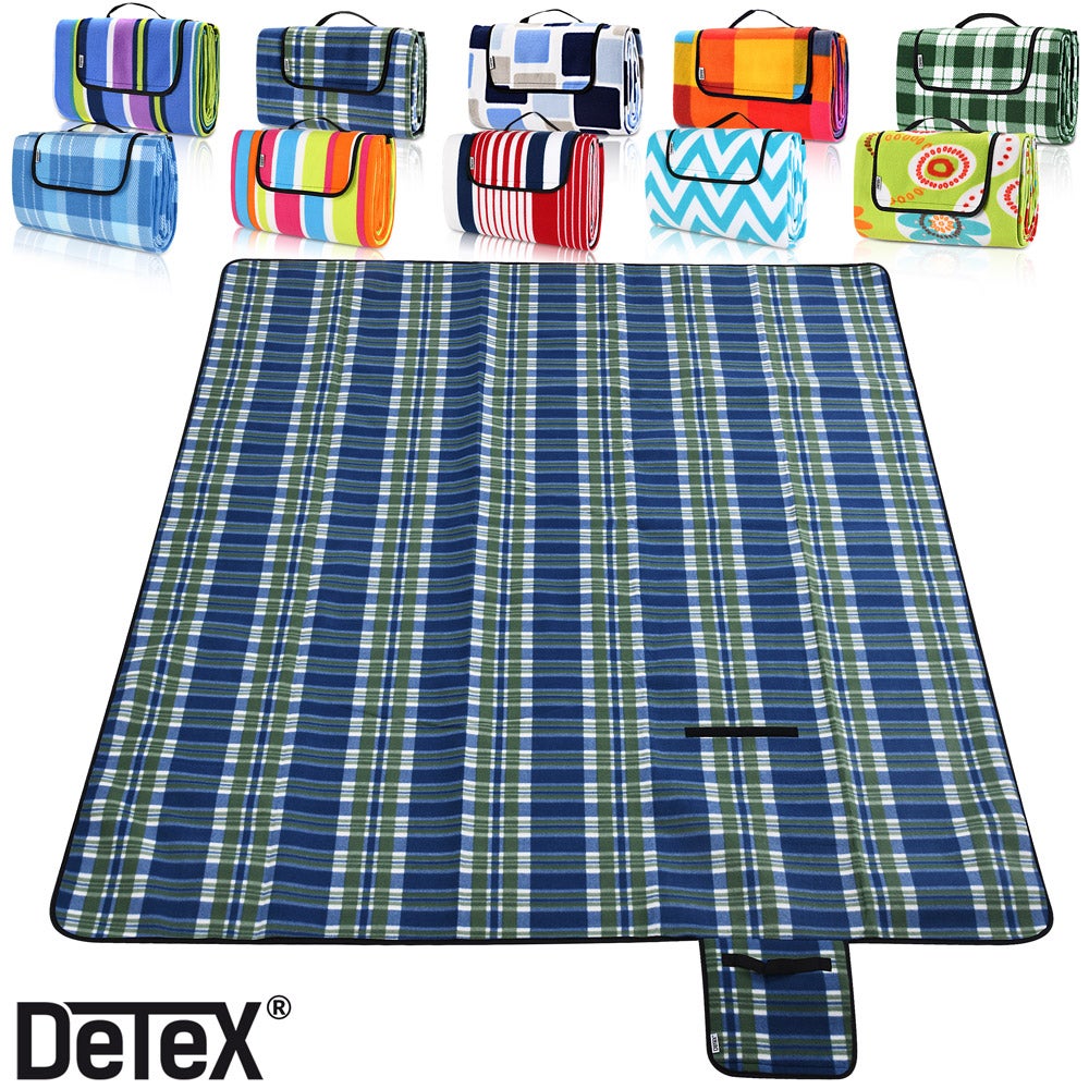 Couverture De Pique-Nique XXL 200x200cm Impermeable Detex - Tapis Polyvalent Pliable Pour Jardin, Camping, Plage & Piscine
