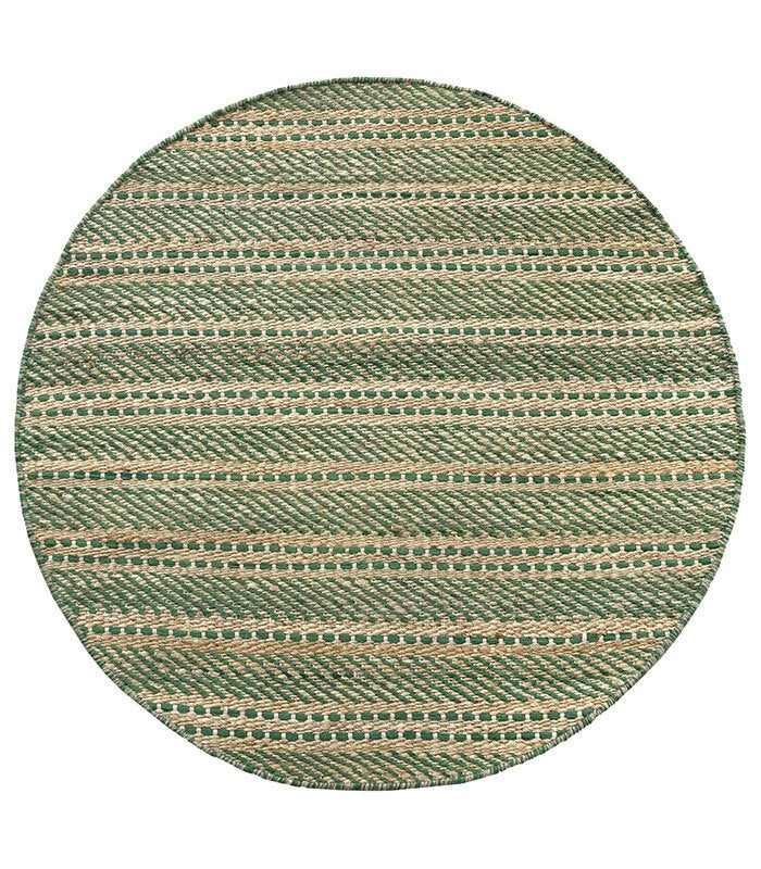 Hamid - Okrągły dywan z juty i wełny 100x100 cm - Dywan do jadalni, salonu