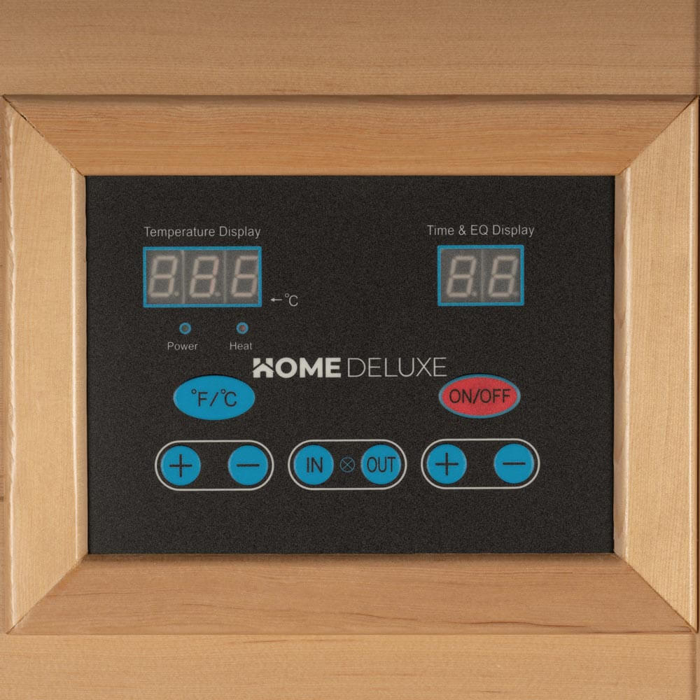 HOME DELUXE – Cabine infrarouge REDSUN M – 120 x 105 x 190 cm - pour 2 personnes, 5 radiateurs céramiques – Bois : pruche I Sauna infrarouge, sauna, - 8