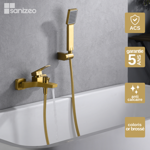 Mitigeur de Baignoire et Douche anti-calcaire Or Brossé ART BDAR025-4OC