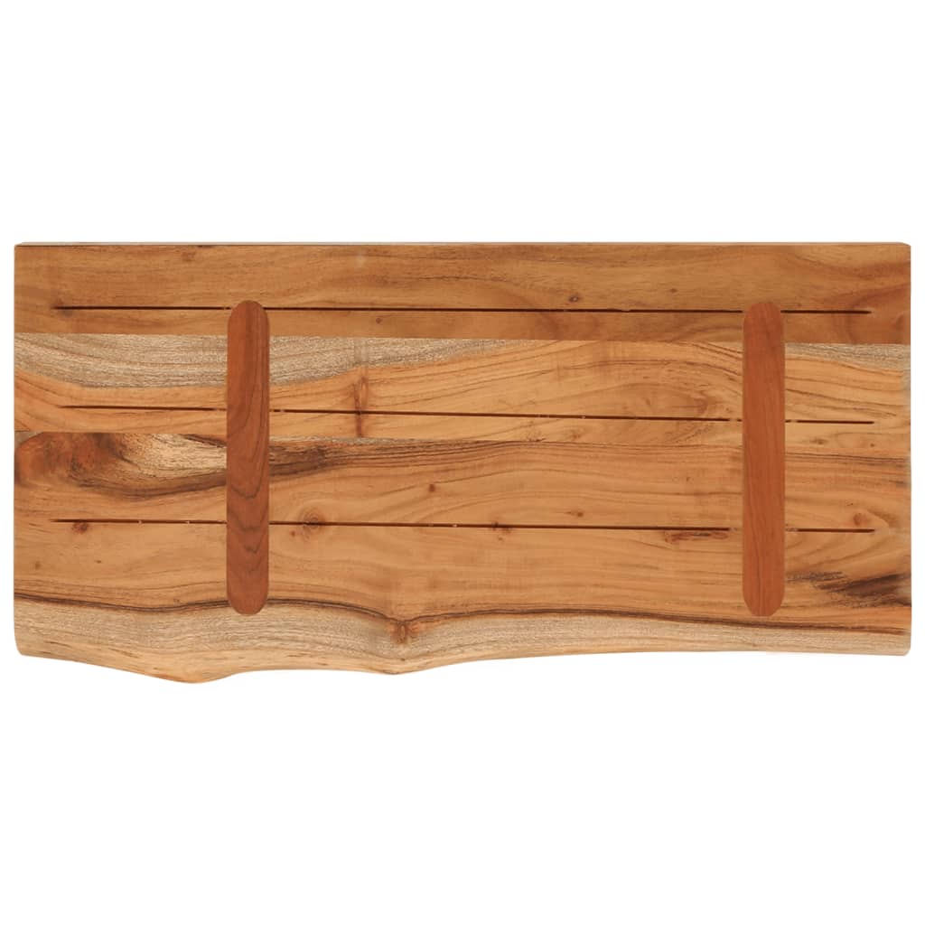 Étagère murale | Étagère flottante | Étagère suspendue rectangulaire massif acacia bordure assortie CFW211086 - 5