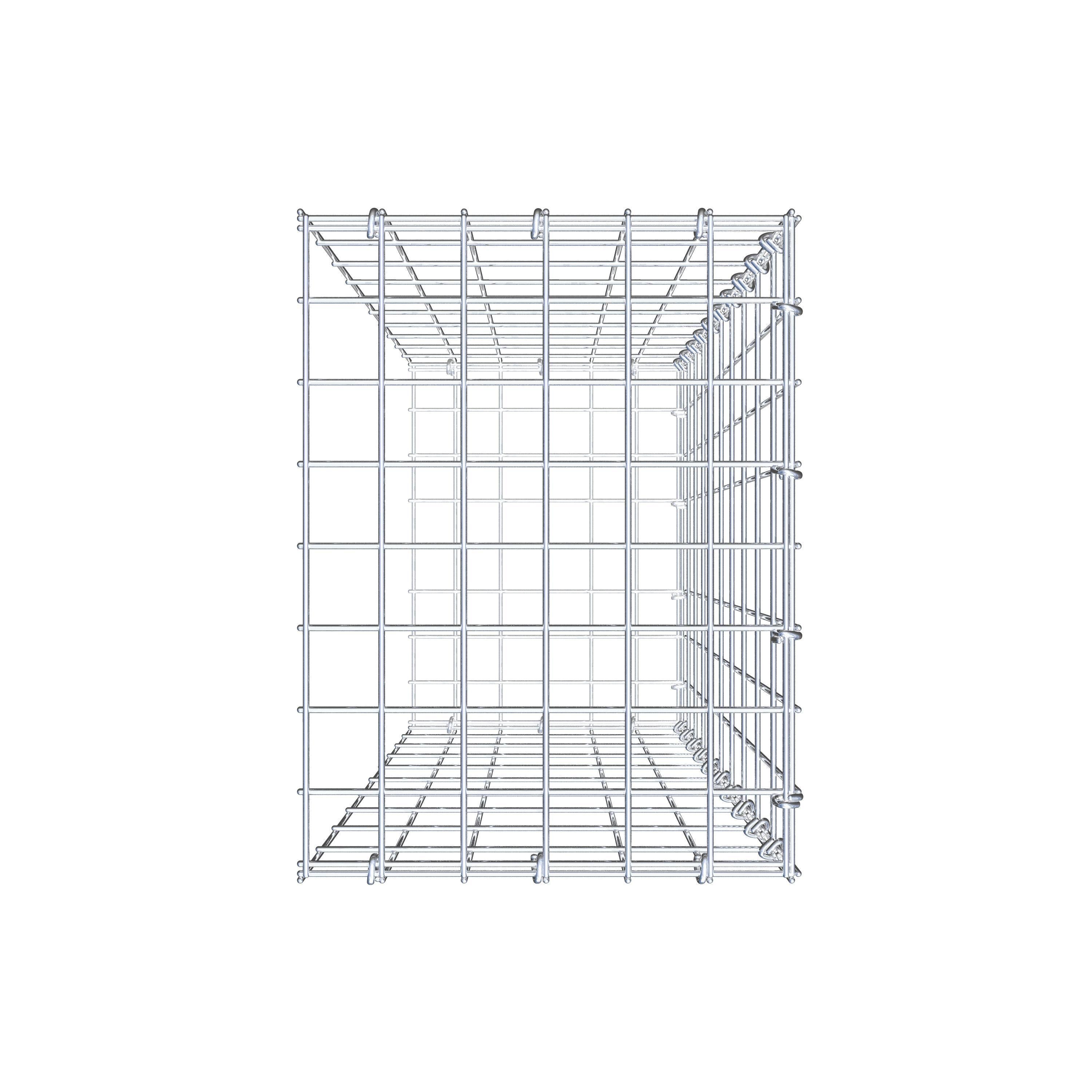 Gavión para alargar en acero galvanizado 100x30x40cm (LxAxP), malla 5 x 10cm, Anillo en C, sin rejilla frontal - 5