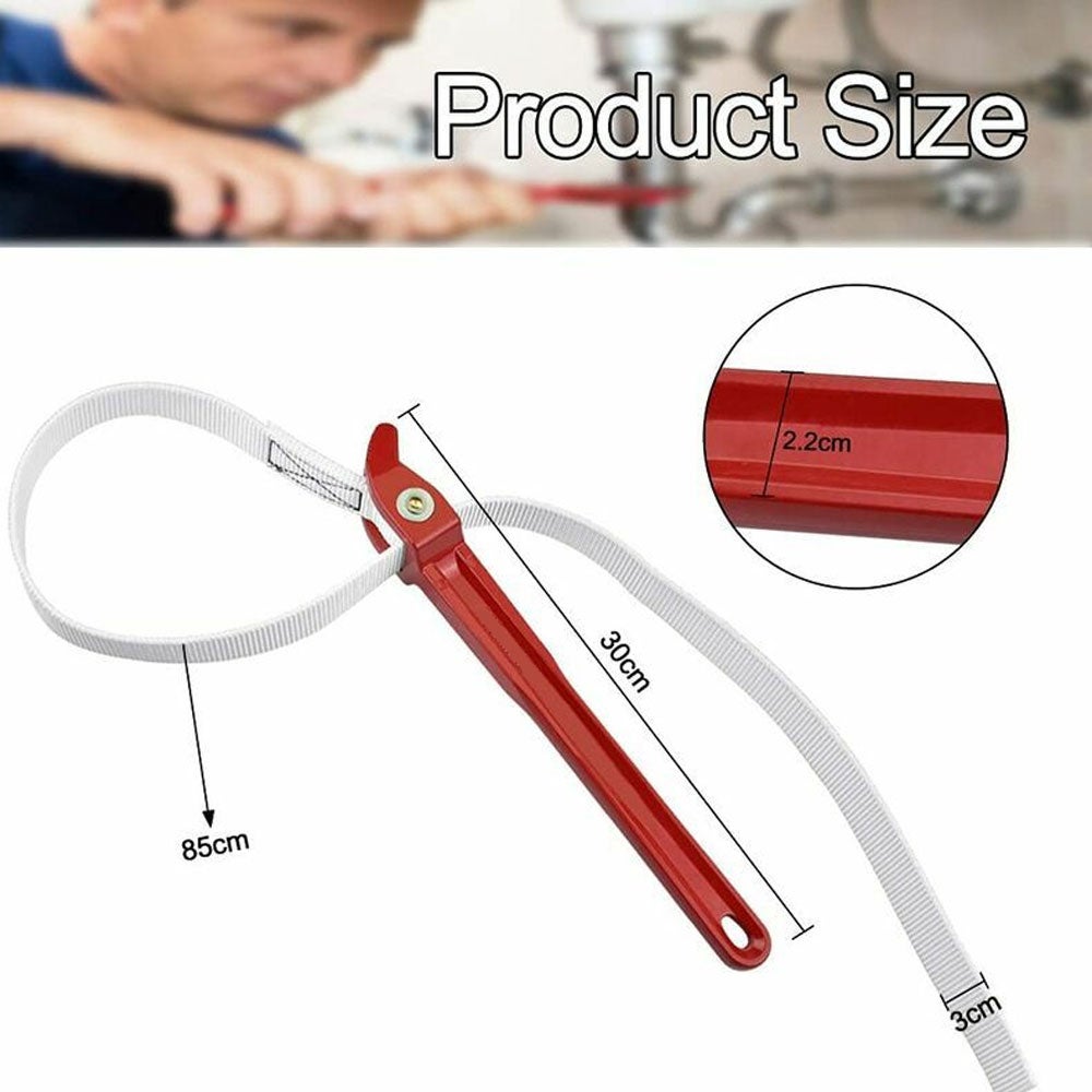 Clé à sangle de 30,5 cm, clé à sangle réglable, couvercle de boîte, serrer, desserrer, outil de plomberie, courroie de filtre, clé à sangle pour ouvre - 3