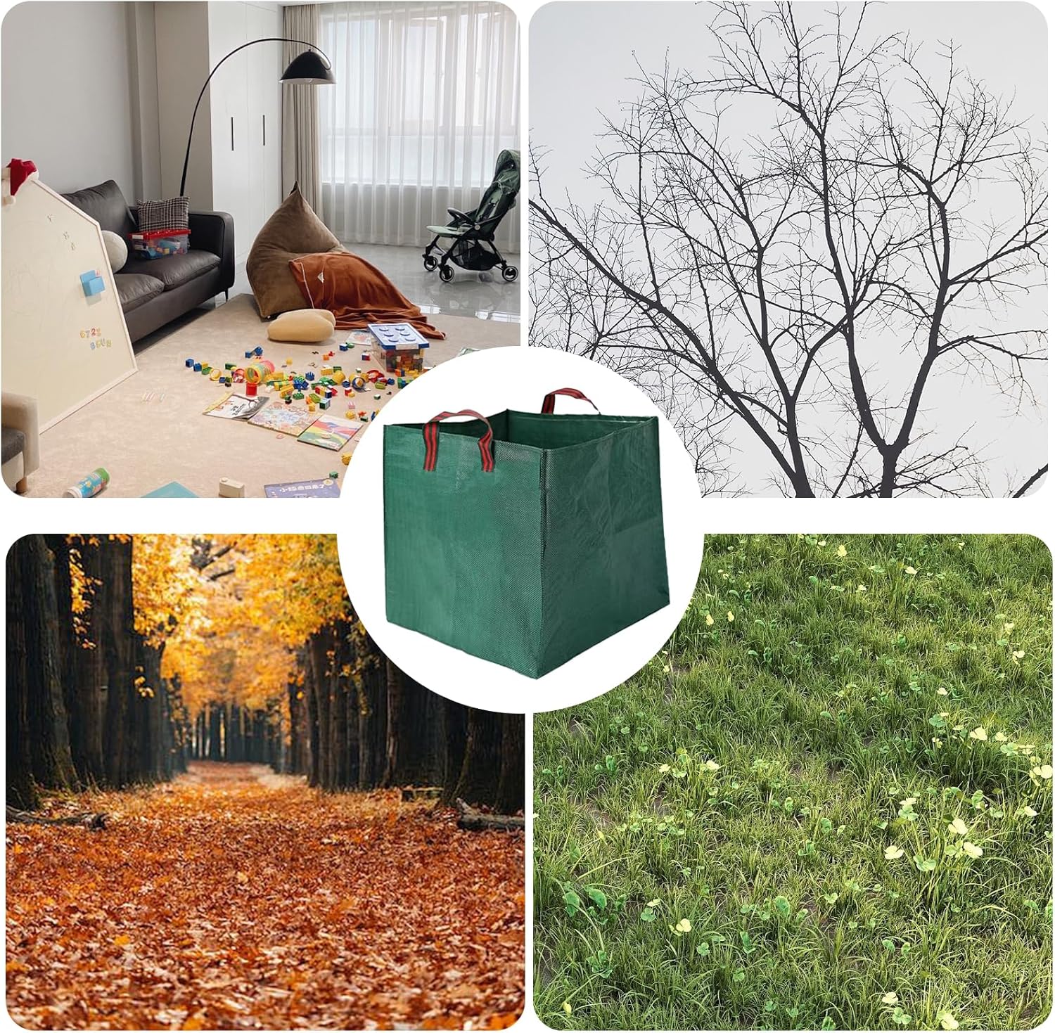 （2 ）Sacs de Jardin, 270L Pliables Carrés Sacs à Déchets de Jardin avec Boucles de Transport, Sacs pour Déchets de Jardin - 7