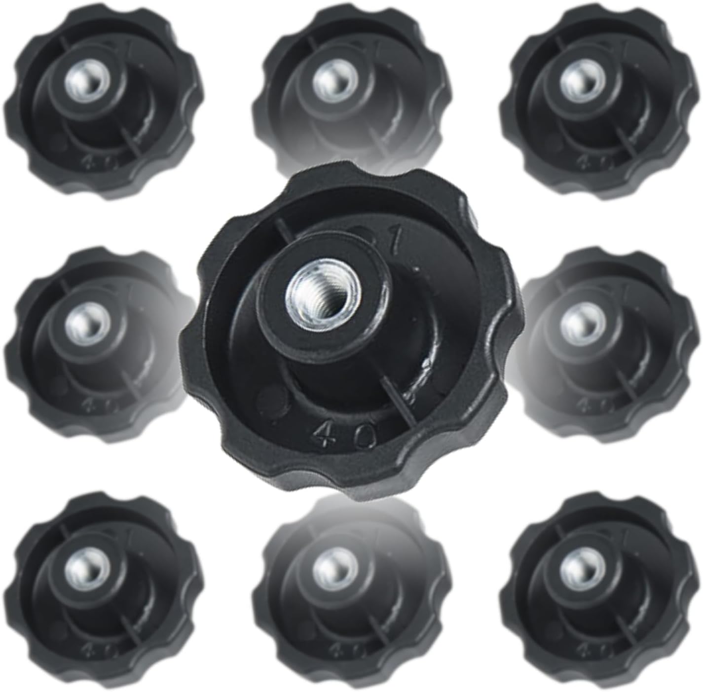 Manopole Di Serraggio A Stella - 6 Pezzi Con Dadi Zigrinati In Plastica E Ottone - Foto 7