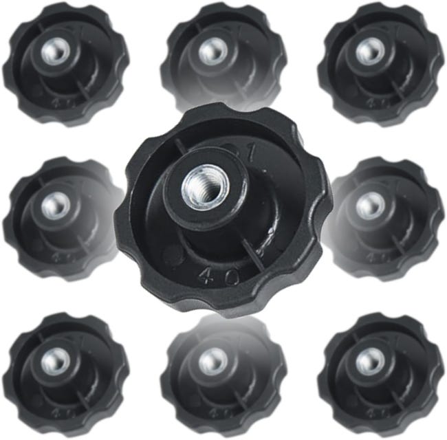 Manopole Di Serraggio A Stella - 6 Pezzi Con Dadi Zigrinati In Plastica E Ottone - Foto 7