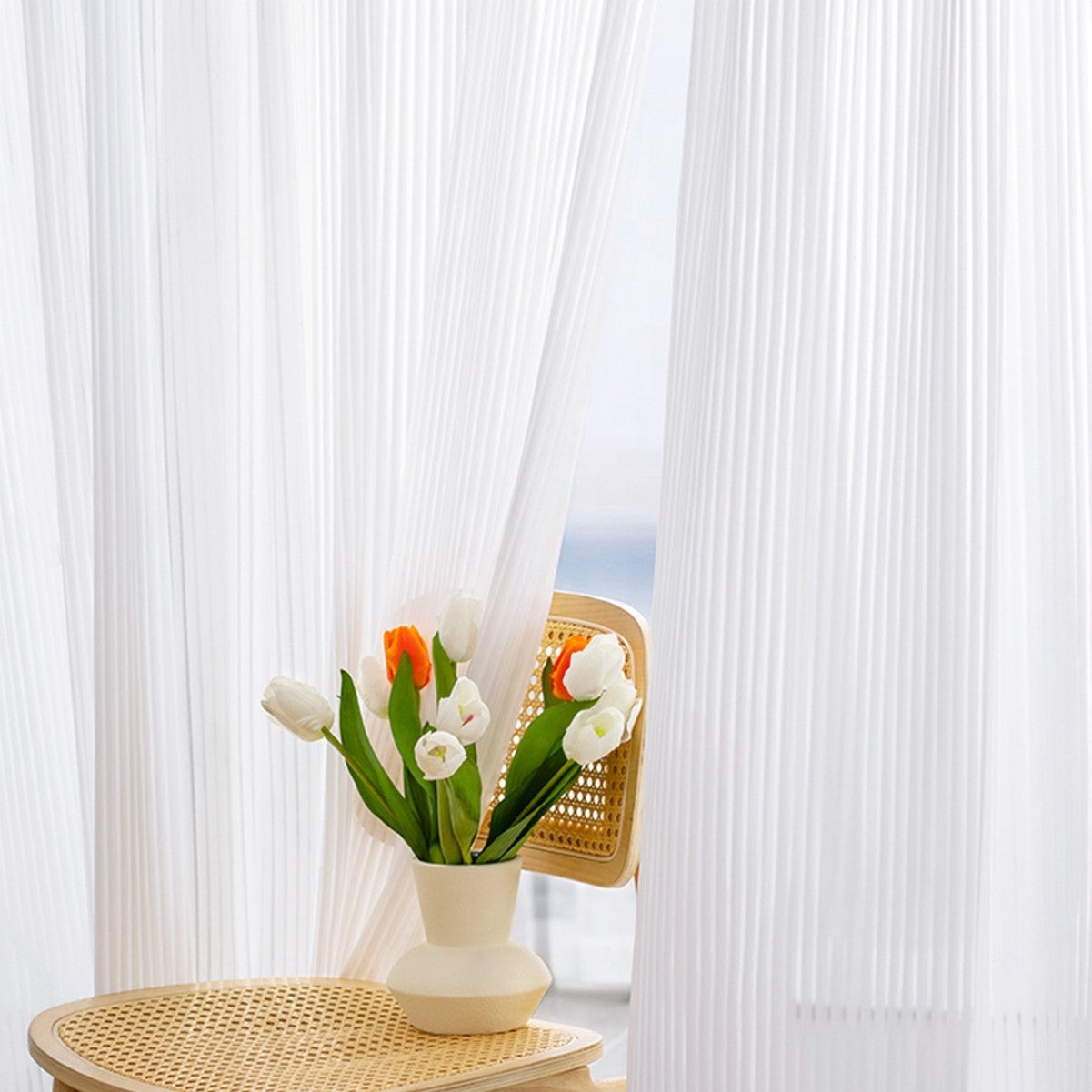 Conjunto de cortinas modernas de duas peças para sala de estar, cortinas verticais, 140 x 200 cm, bolso para varão, sem ilhós - 9