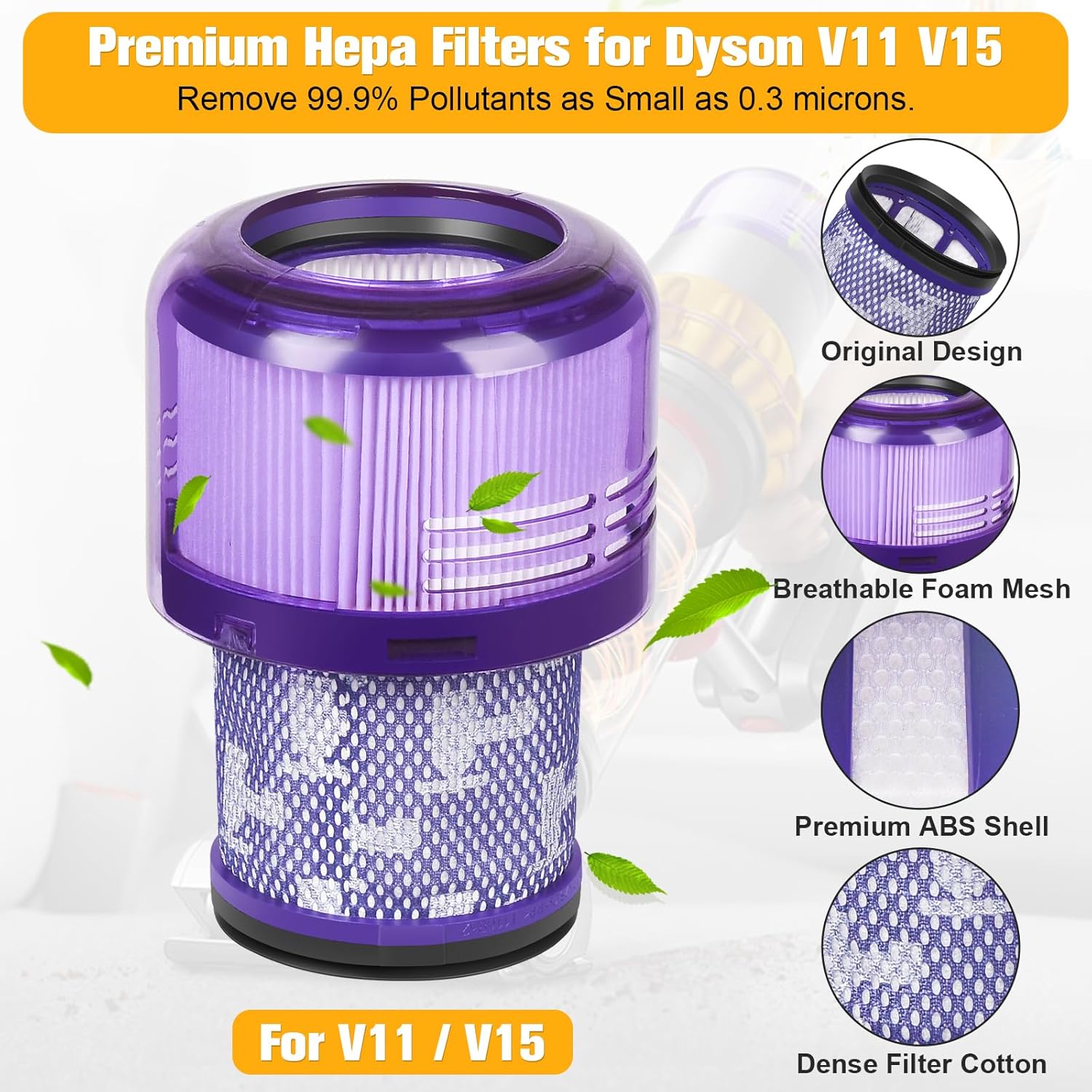 Poubelle Collecteur Réservoir pour Dyson V11 V15 SV14 SV17 Filtre Bac à Poussière Cuve Pièces Détachées Accessoires Conteneur Filtrante Rechange - 6