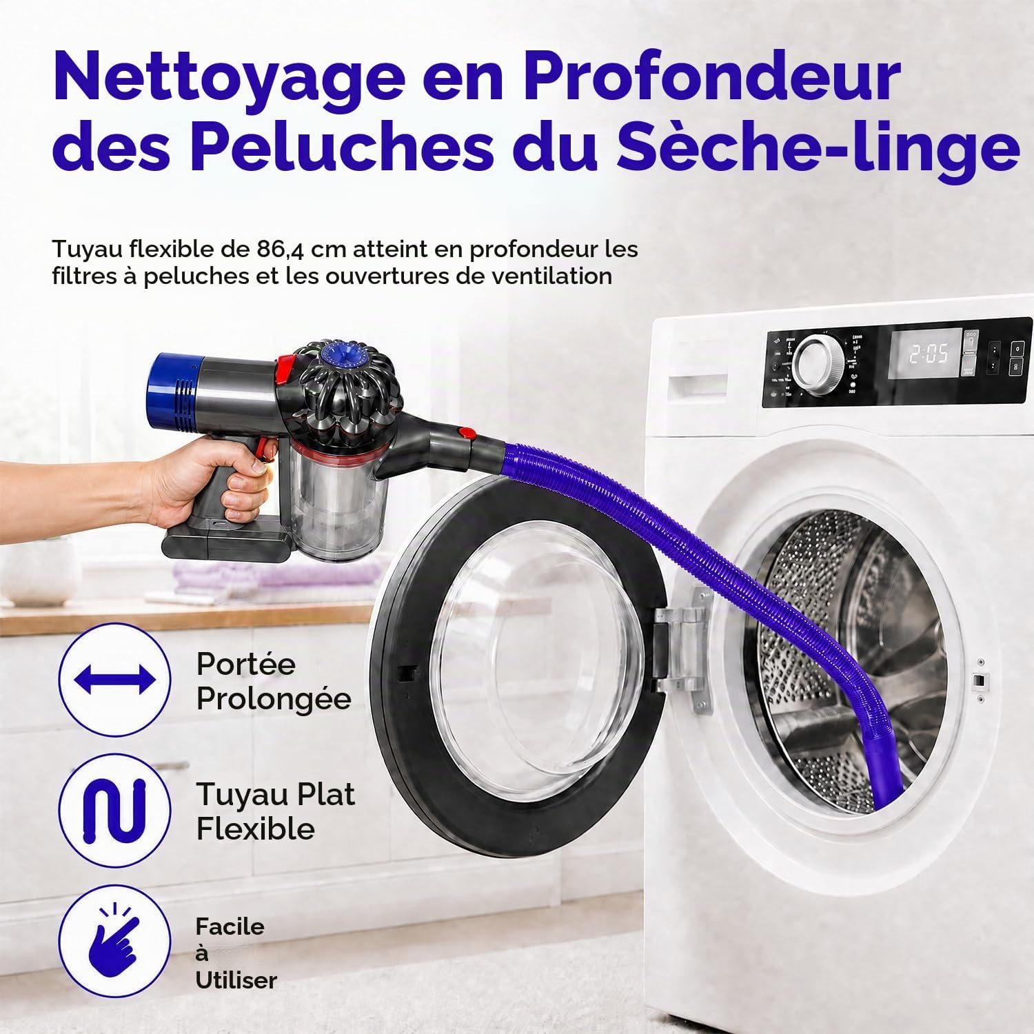 Applicable à Dyson Gen5 V6 V8 V7 V9 V10 V11 V12 V15, Flexi Suceur Plat ...