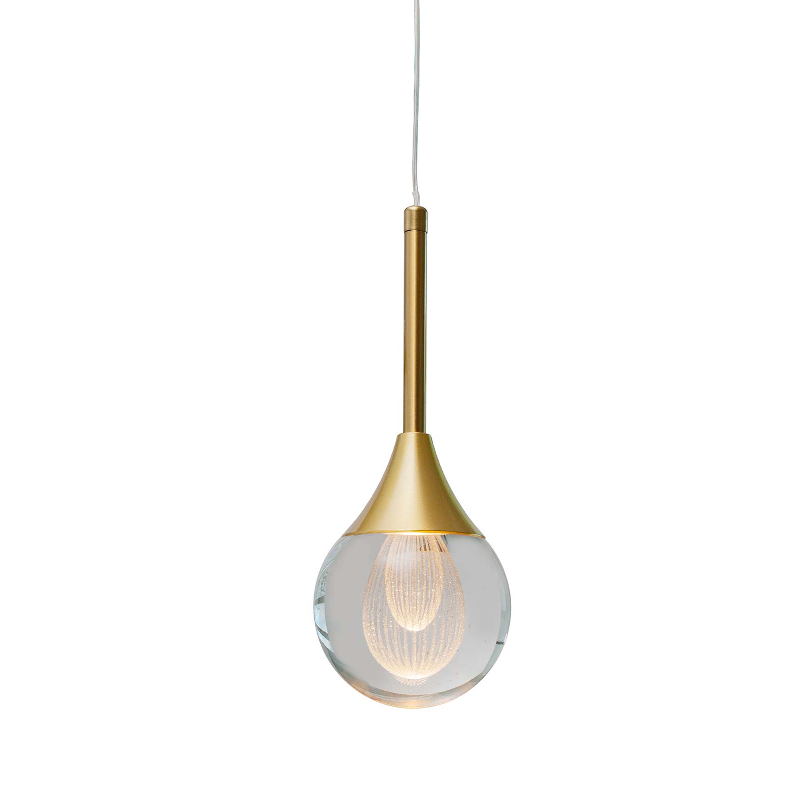 Lustre moderno Led 5W esfera Globo lâmpada dourada Pendente luz decorativa cozinha Mesa sala loja 230V 6000K - 3