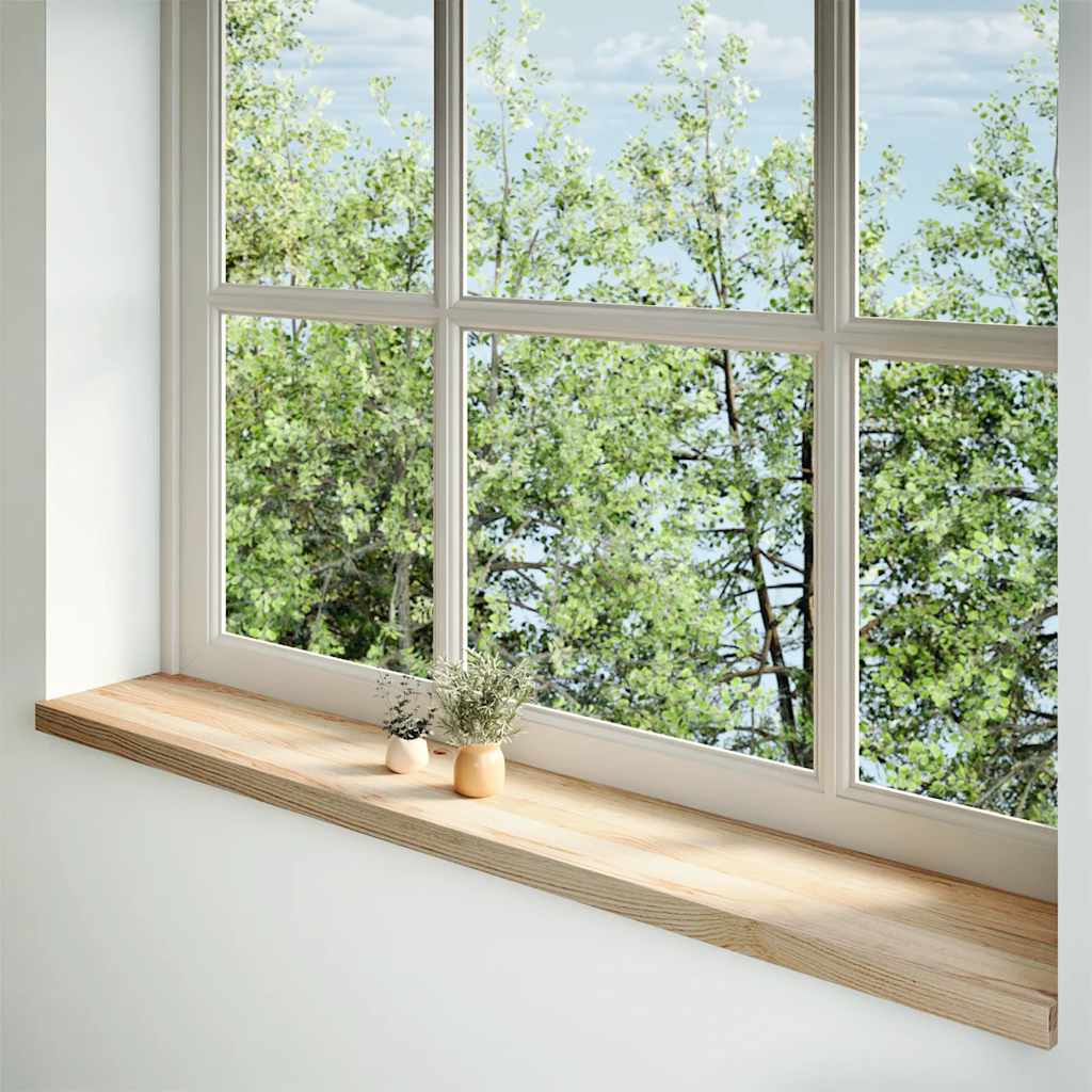 Pack 2 uds alféizares de ventana | repisa de ventana madera maciza roble sin tratar cfw74845