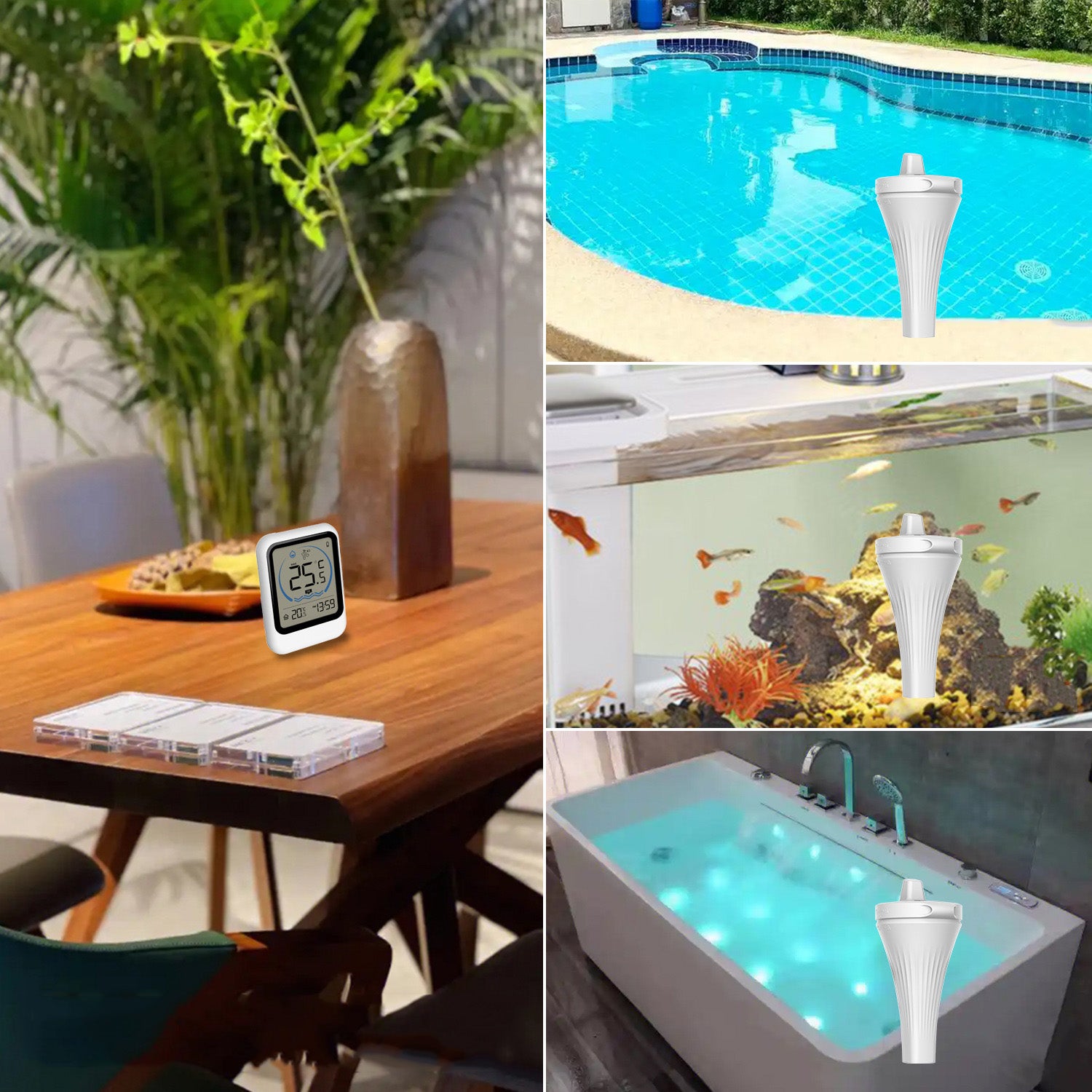 Thermomètre de piscine flottant sans fil avec affichage numérique pour piscines, thermomètre de piscine flottant sans fil - 7