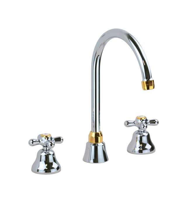 Rubinetto lavabo 3 fori canna alta in colore cromo oro Gattoni Calypso 1109350CD - Cromo/Oro