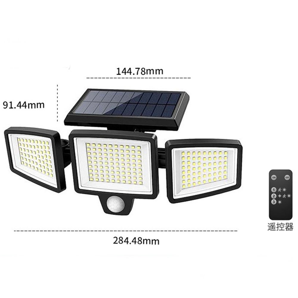 Lampe Solaire Exterieur LED Lumière Solaire Extérieure avec Détecteur de Mouvement IP65 1200mAh Eclairage Exerieur Solaire Projecteur de Sécurité - 3