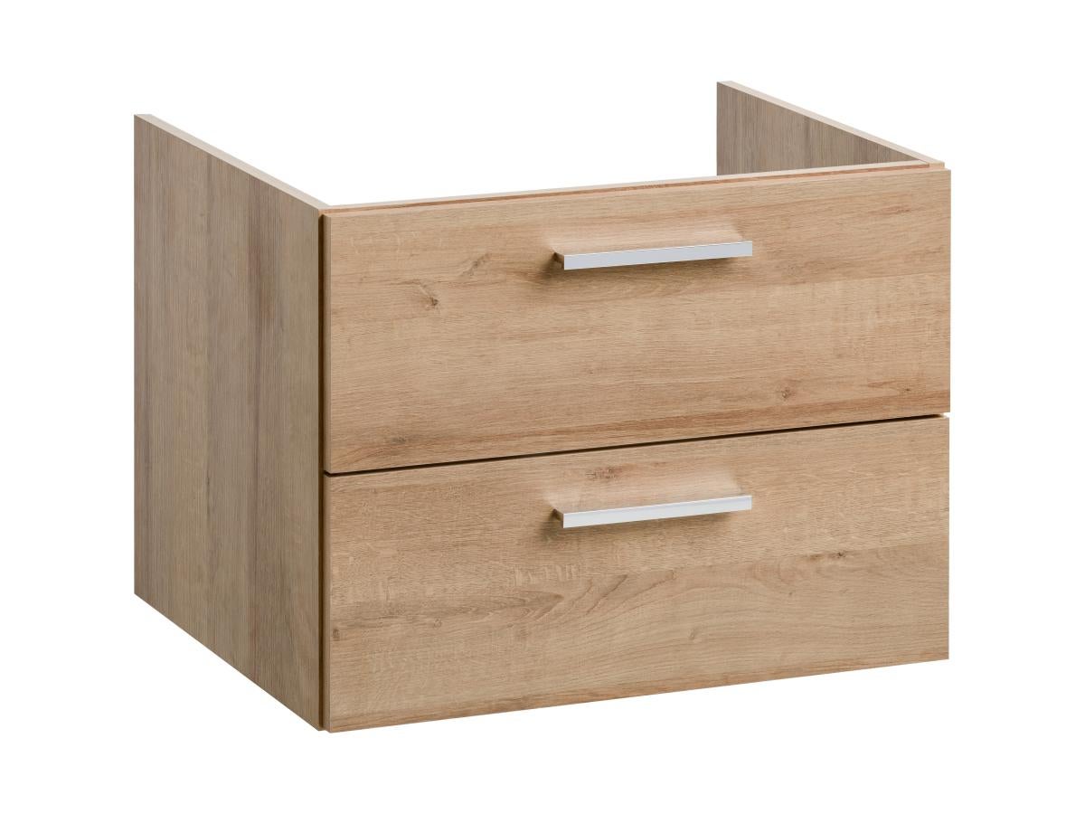 Meuble de salle de bain suspendu avec simple vasque - Coloris naturel clair - 60 cm - KAYLA - 7
