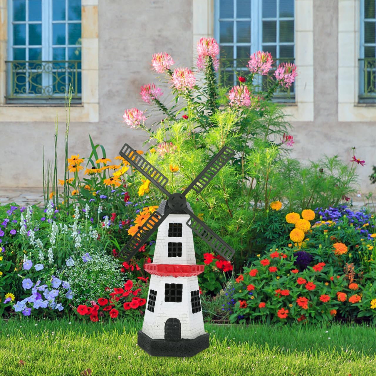 Lot De 2 Pales De Moulin à Vent Solaire Pour Jardin - En Plastique Durable, Décoration Extérieure Résistante Aux Intempéries - 4