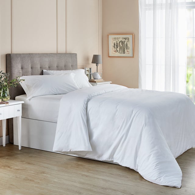Ensemble Housse de Couette et Oreiller 135 x 190 cm | PIKOLIN HOME | 100% Coton | 200 fils | Blanc