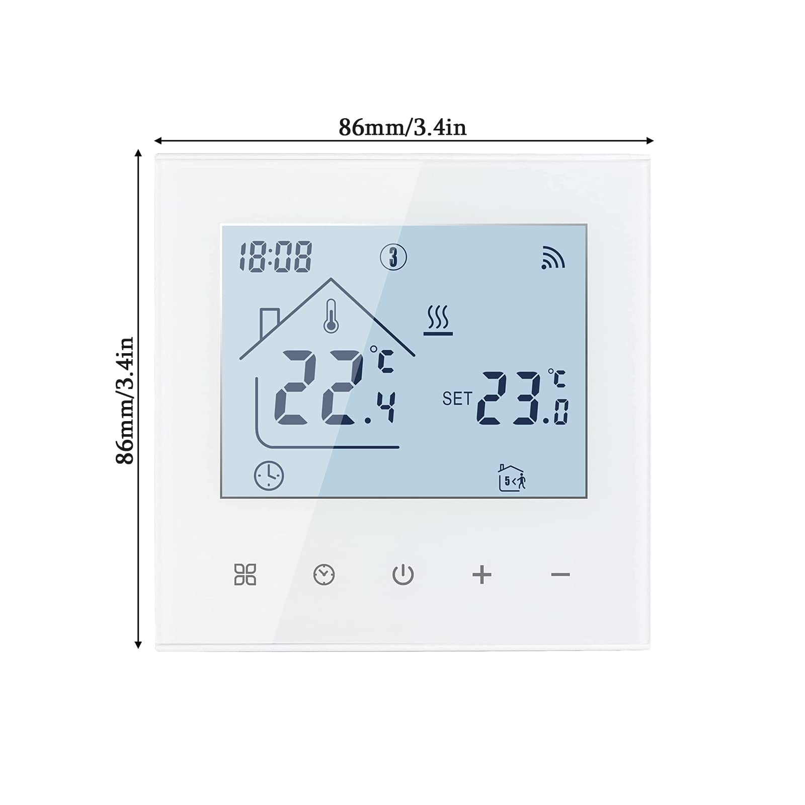 Thermostat intelligent WiFi, pour chauffage au sol, WiFi, écran LED, écran tactile, thermostat numérique, compatible avec Alexa (chauffage chaudière) - 2