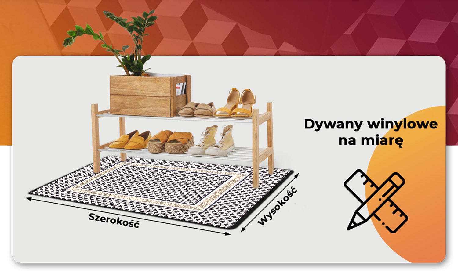 Dywan winylowy do salonu geometryczny warkocz, mata winylowa ozdobna idealna do wnętrz nowoczesnych 60x90 cm – Tulup - 5
