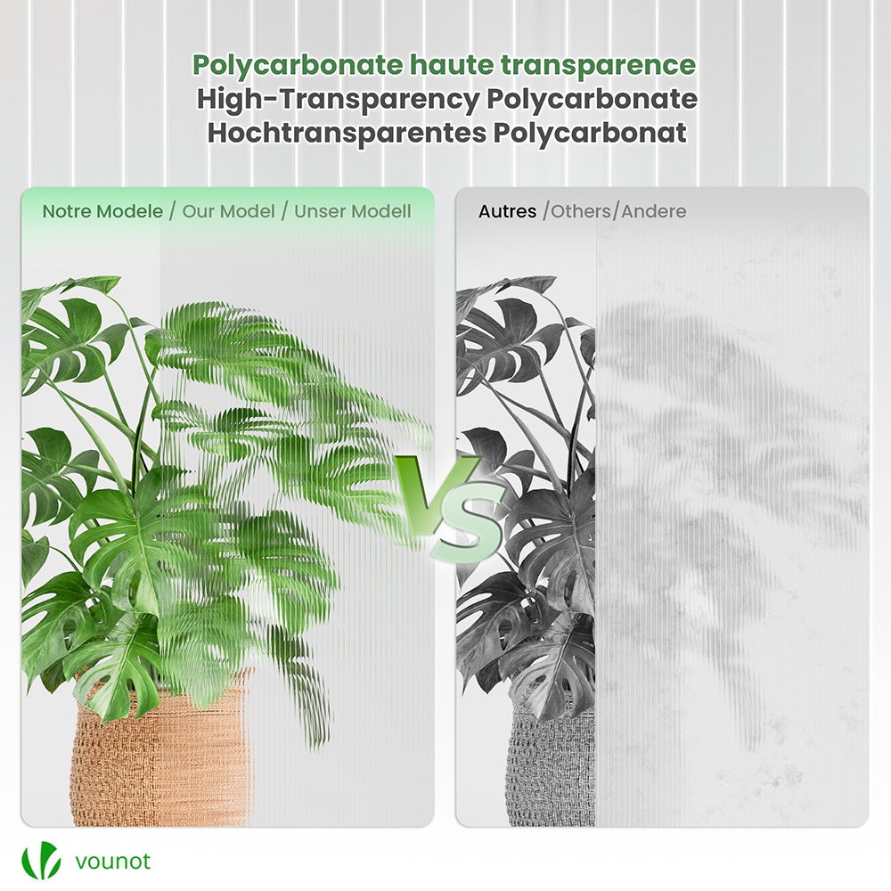 14 Plaques en polycarbonate alvéolaire 4 mm - double paroi creuse - transparent 121 x 60,5 cm - pour serre - VOUNOT® - 7
