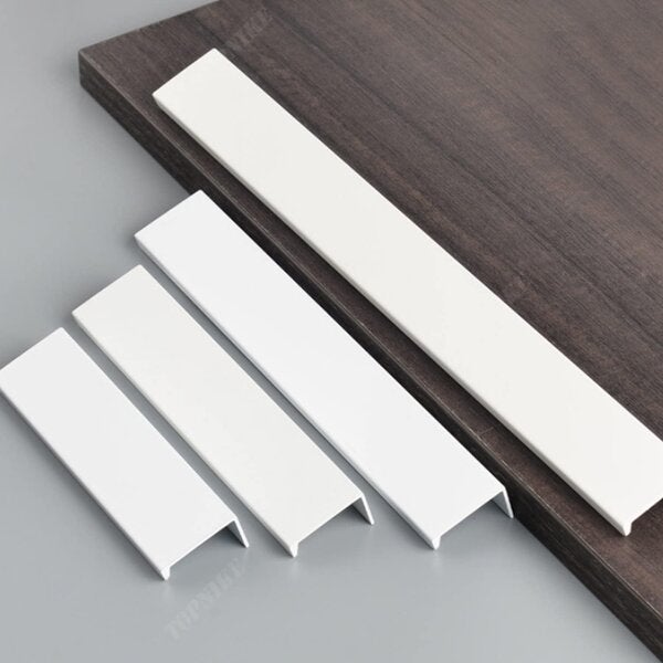 Mânere invizibile pentru sertar de bucătărie, din aluminiu alb, pachet de 10, 96/120 mm, cu 20 de șuruburi 10buc