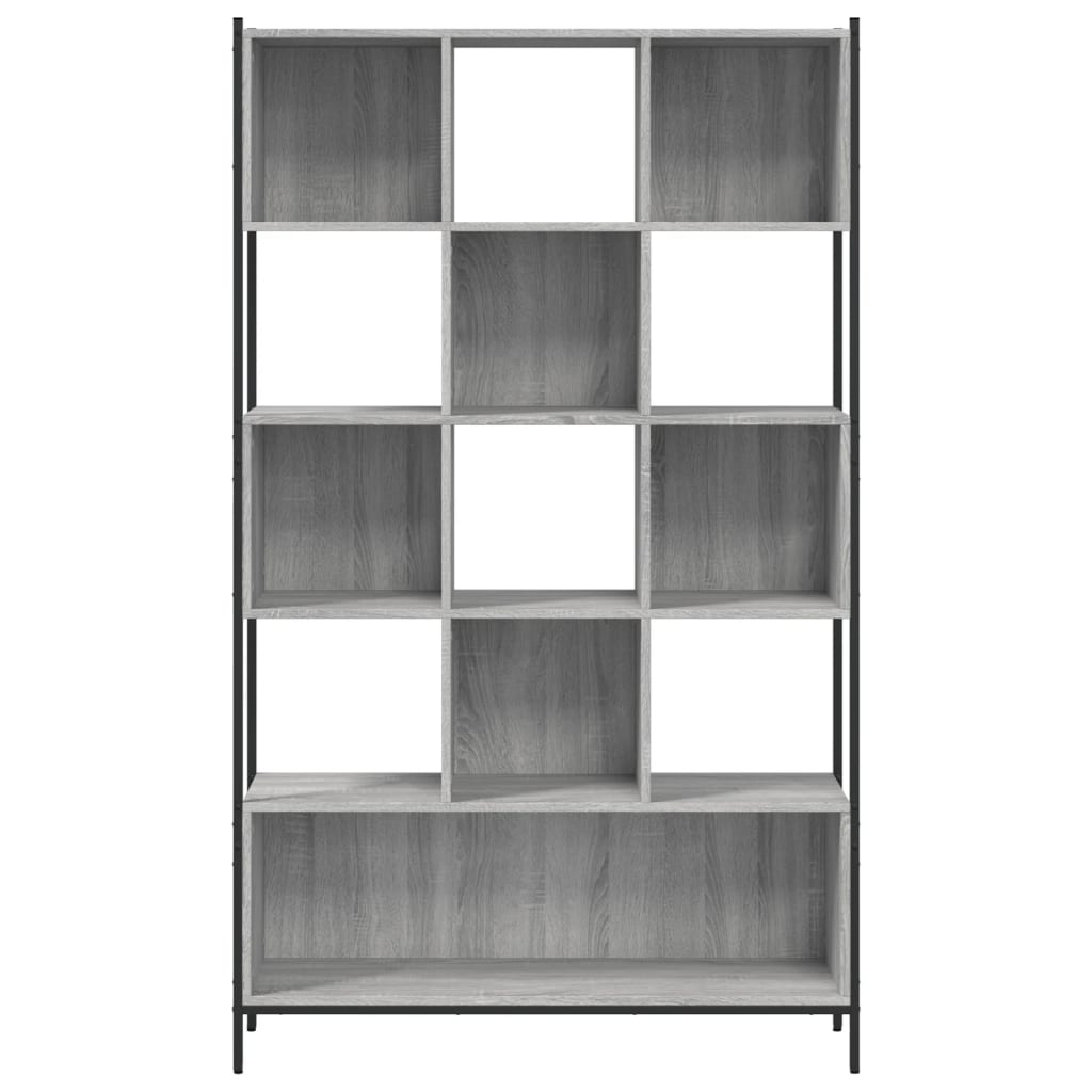 Bibliothèque pour Séjour en Bois Gris H. 172 x l. 102 x P. 28 cm - 4