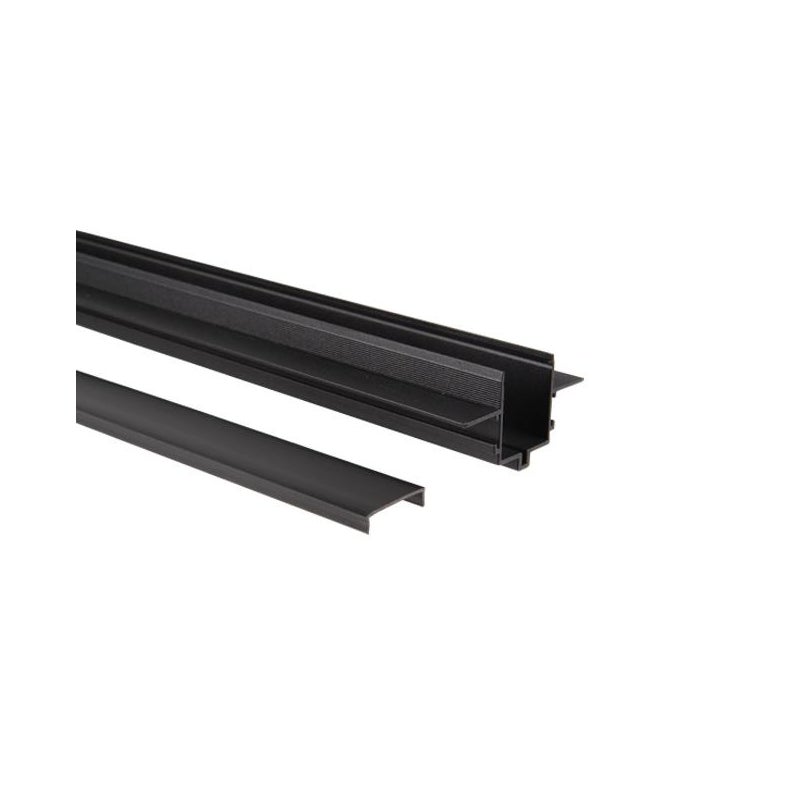 Profil do szynoprzewodu Luxo 48V 2m IP20 podtynkowy czarny mat aluminium MasterLED